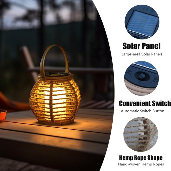 2 Pack Waterproof Solar Lanterns - Picture 2 of 7